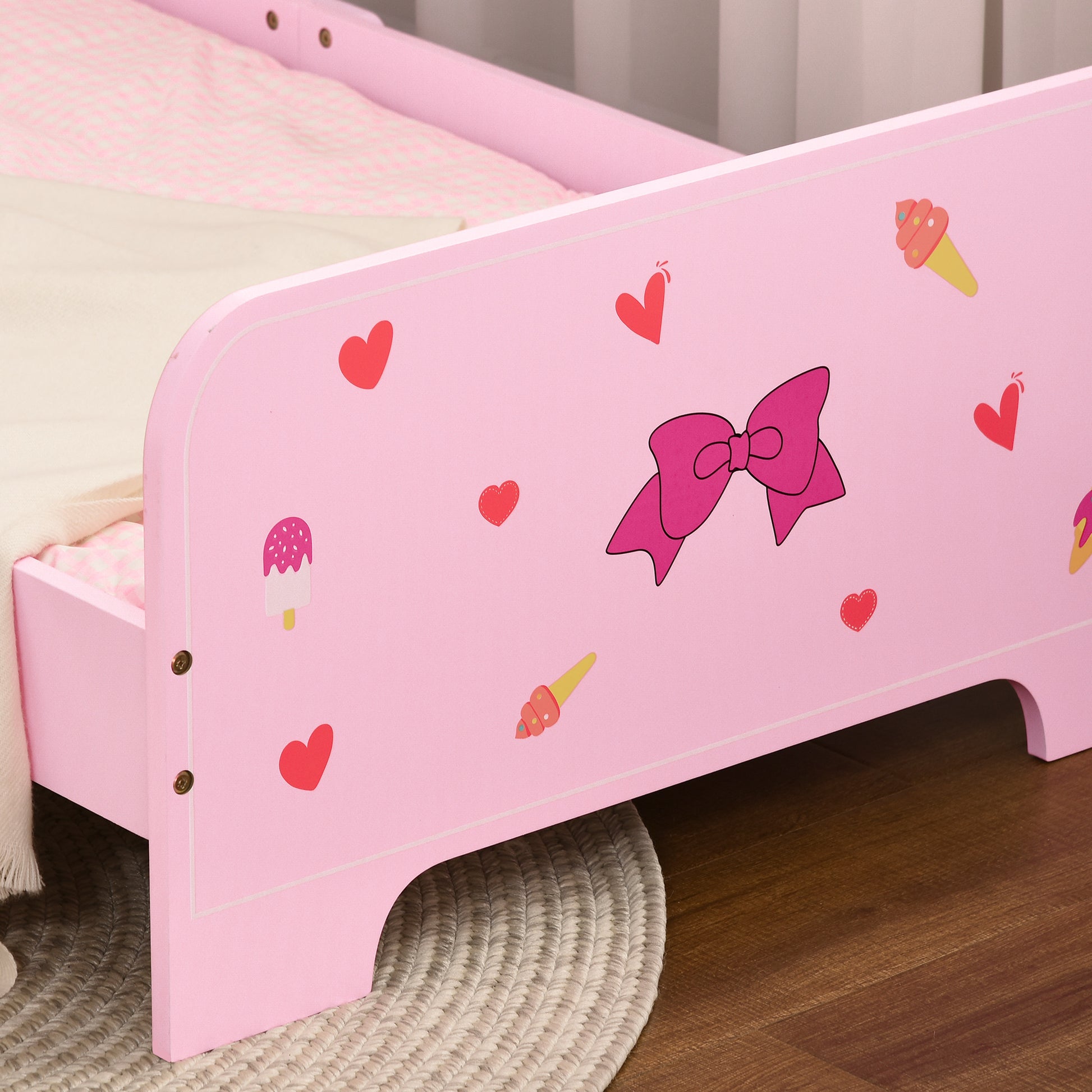 ZONEKIZ Princess-Themed Kids Toddler Bed w/ Cute Patterns