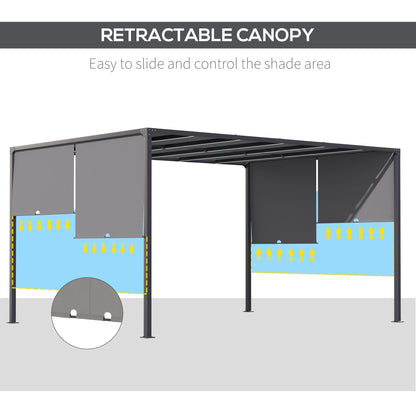 Outsunny 3m x 4m Metal Pergola with Retractable Roof