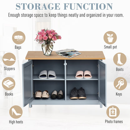 Shoe Storage Two Drawer Grey by Homcom