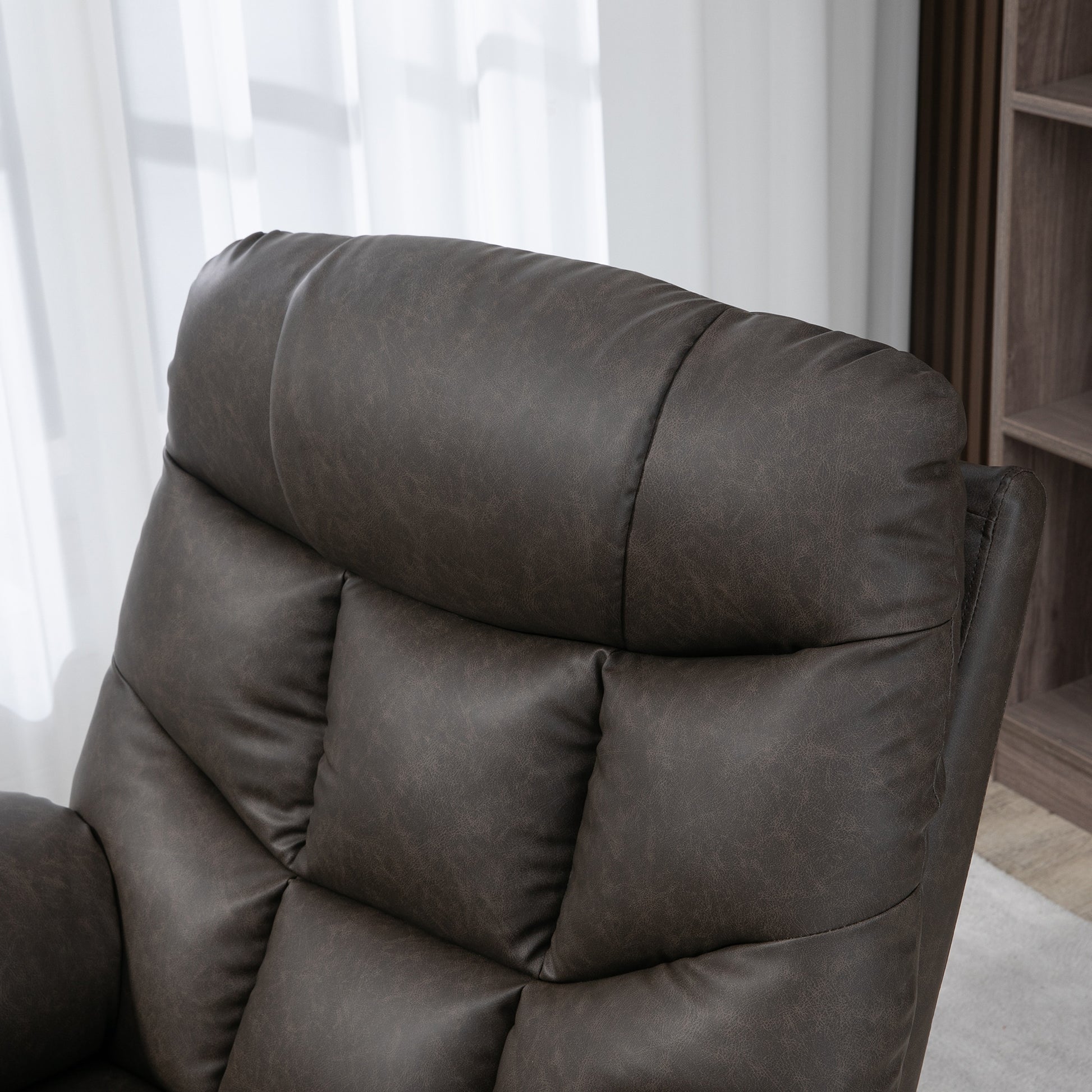 Homcom Faux Leather Reclining Armchair - Brown