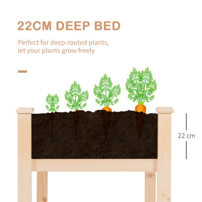 Outsunny Fir Wood Non-Woven Fabric Planting Bed