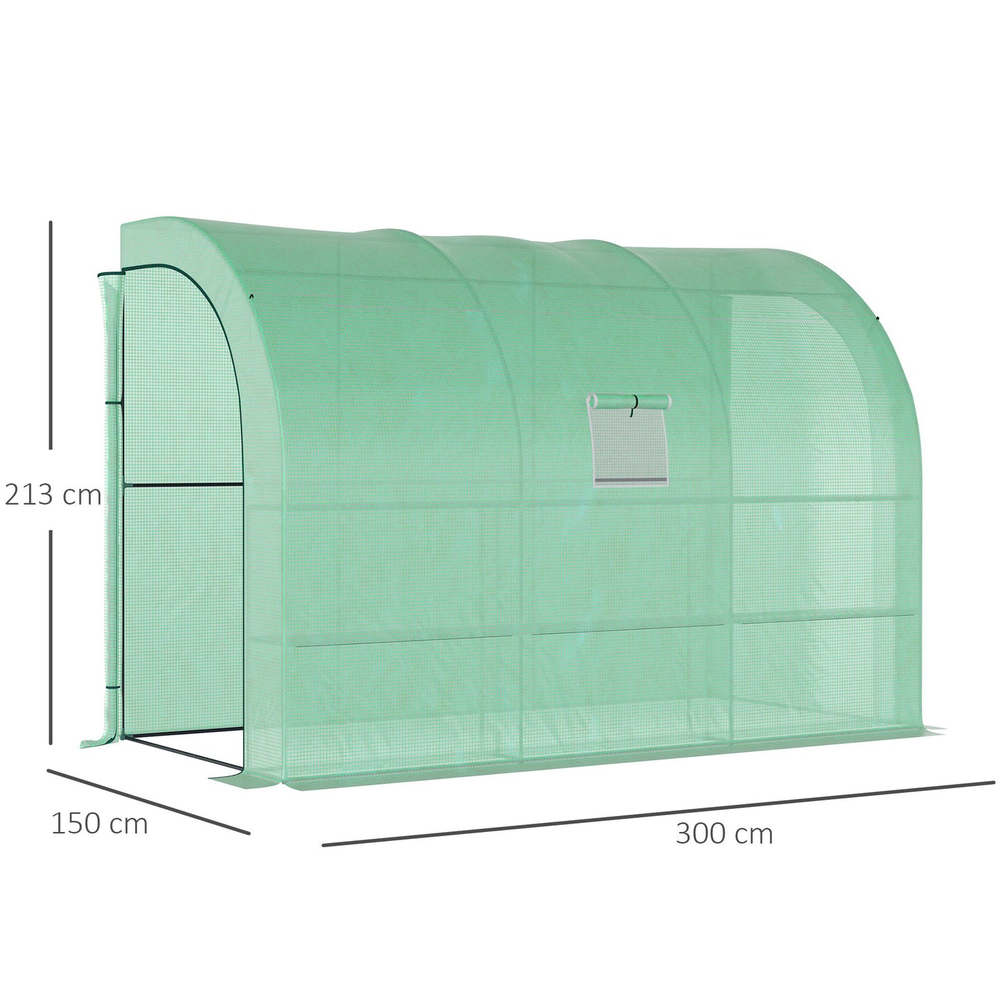 Outsunny Walk-In Lean to Greenhouse with Windows and Zippered Doors