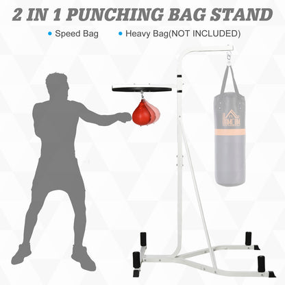 Homcom Free-Standing Speed Bag Boxing Platform Punch Bag Fitness Station Stand