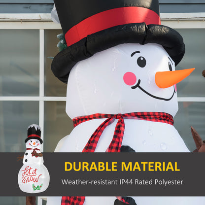 Outsunny 8ft Inflatable Christmas Snowman with Black Hat and Red Scotch Scarf