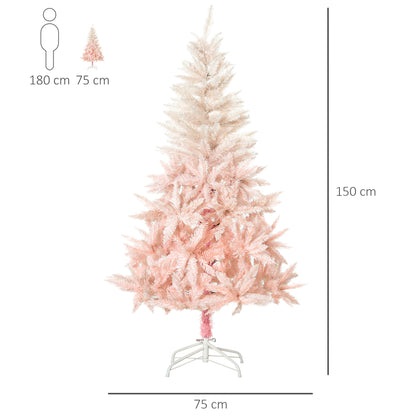 Homcom 5ft Artificial Christmas Tree Holiday Home Decoration with Metal Stand