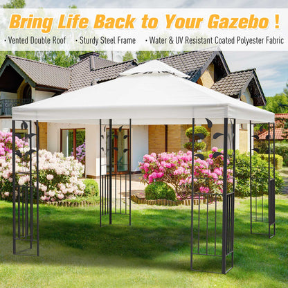 Outsunny 3 x 3m Outdoor Steel Gazebo with 2 Tier Roof