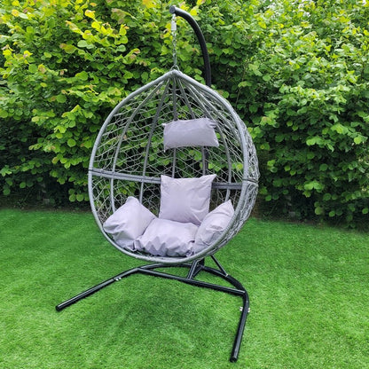 Enchanted Plain Garden Hammock Egg Chair by Raven with Grey Cushions