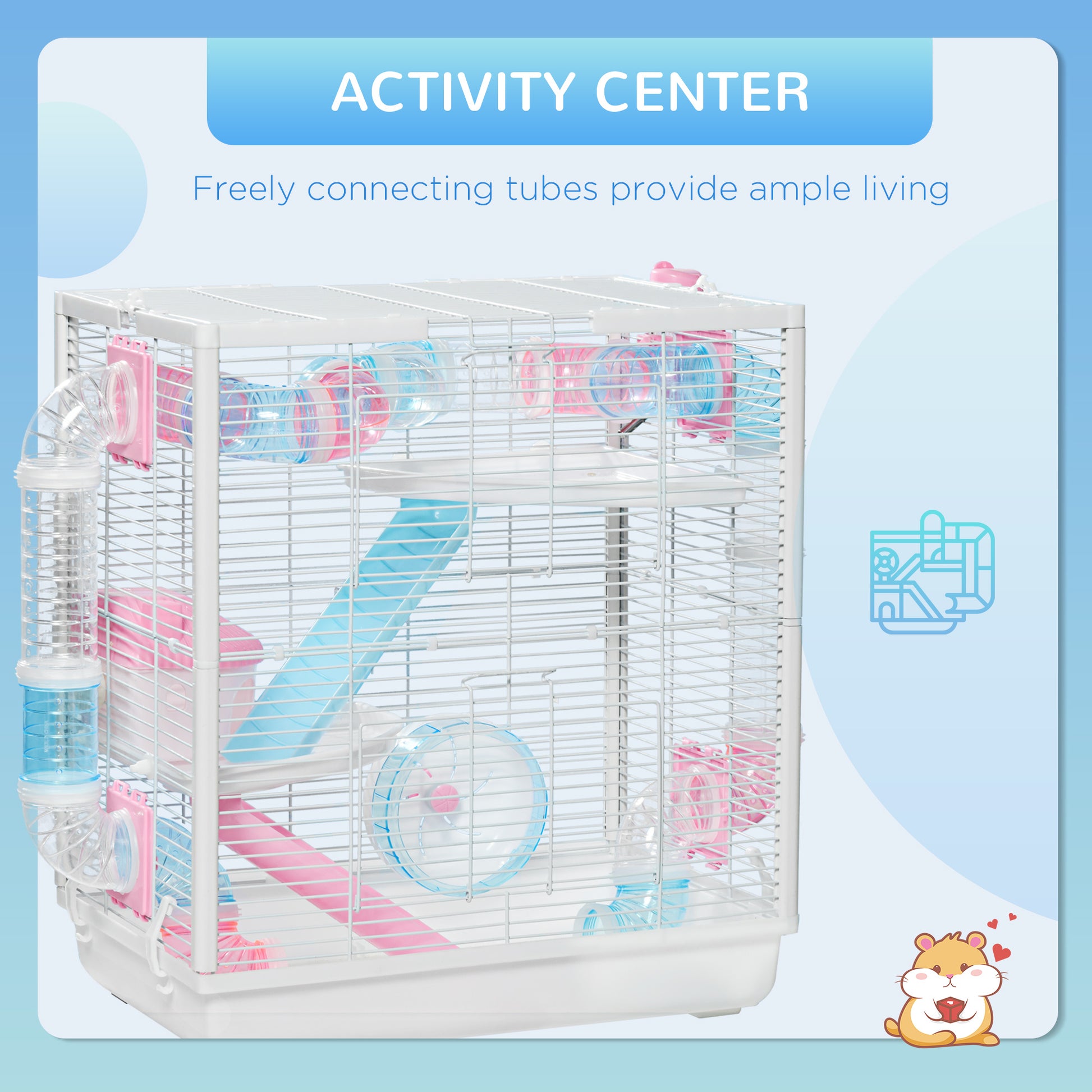 PawHut Hamster Cage for Small Rodents