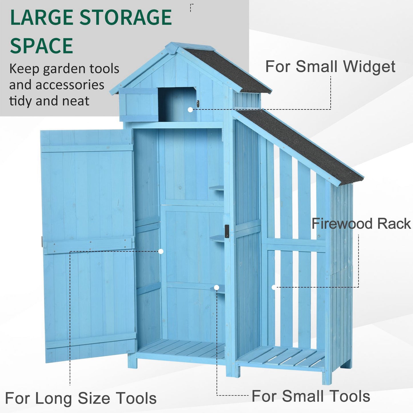 Mighty 180cm Barn Door Reverse Apex Garden Store Lockable Fir Wood Blue by Steadfast