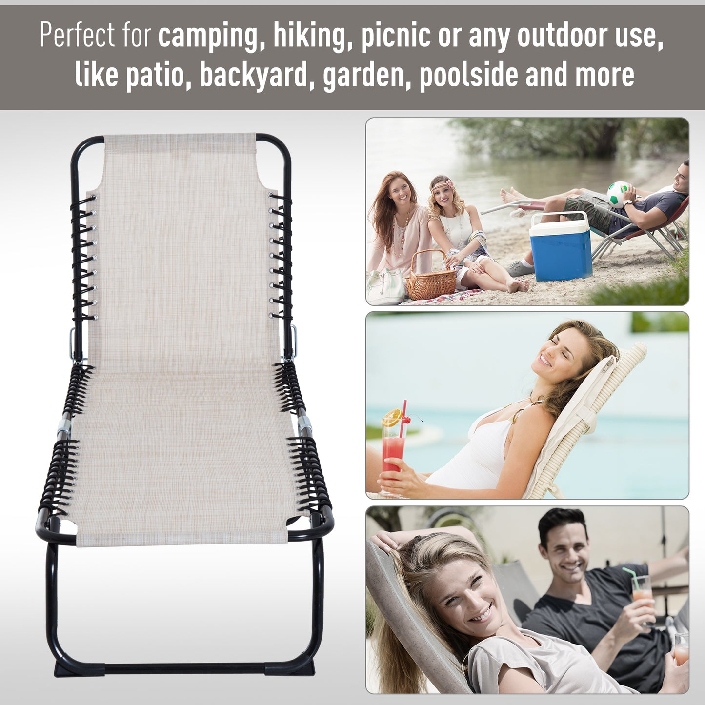 Outsunny Foldable Sun Lounger