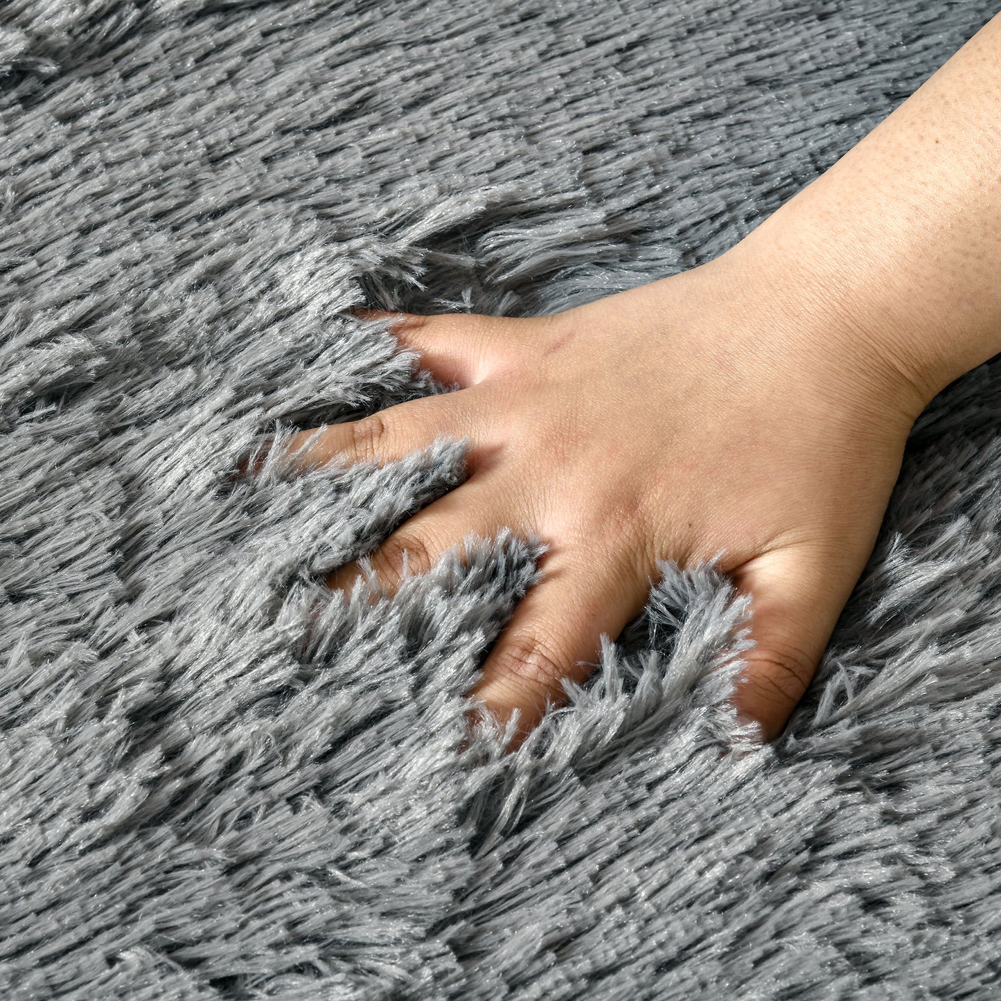 Homcom Grey Fluffy Rug