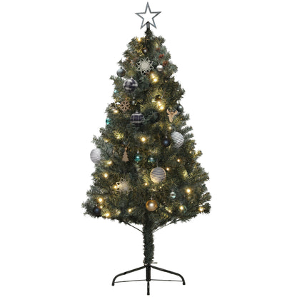 5ft Decorated Christmas Tree Artificial - with LED Lights Warm White 353 Tips