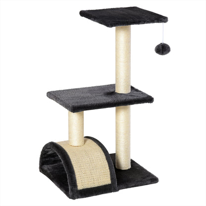 PawHut Cat tree Tower 72cm Climbing Activity Centre Kitten-Grey