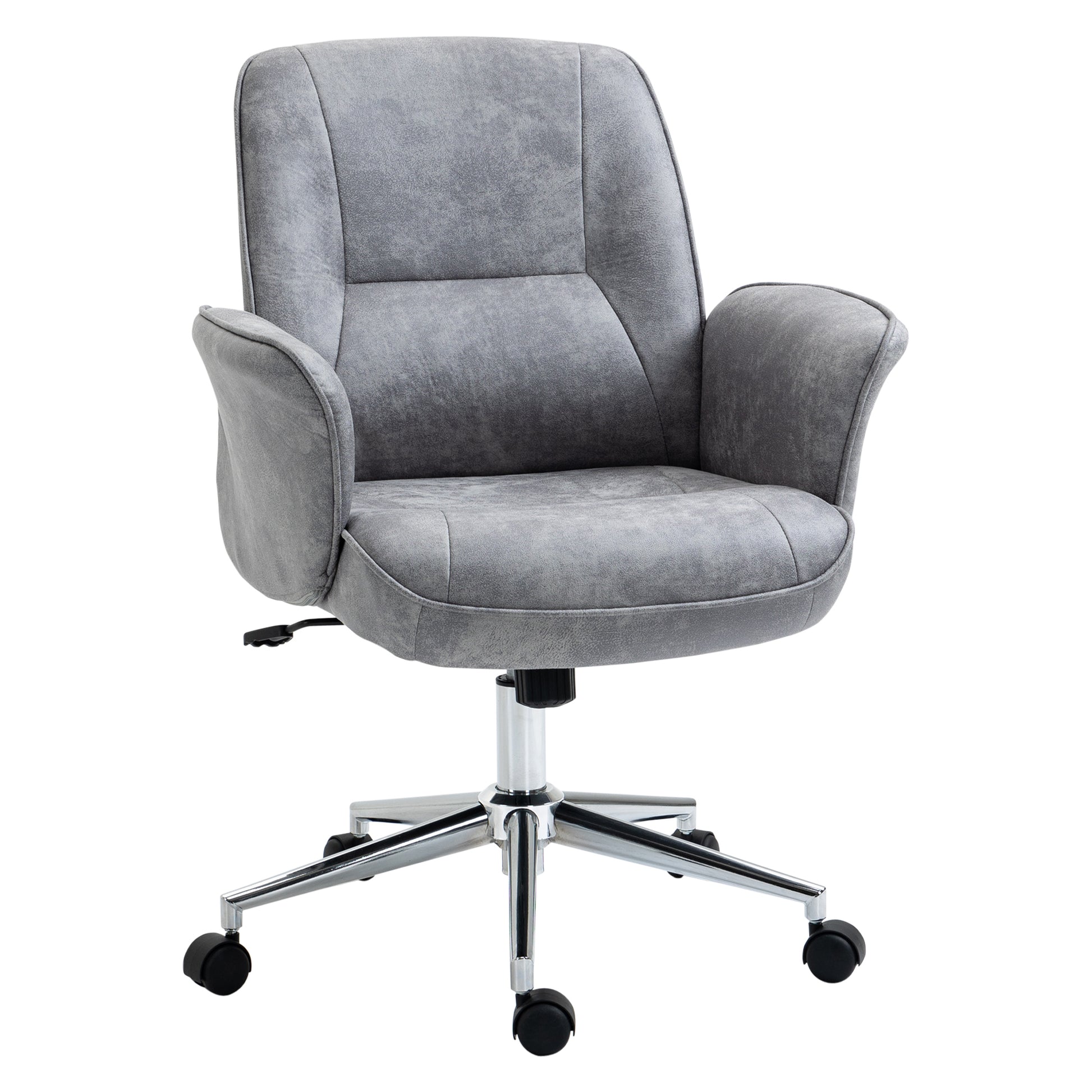 Vinsetto Faux Microfibre Leather Office Chair - Light Grey