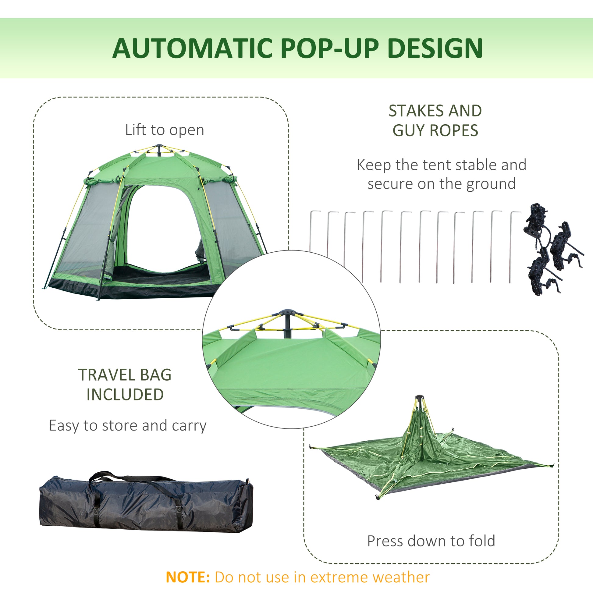 Outsunny 6 Person Pop Up Camping Tent