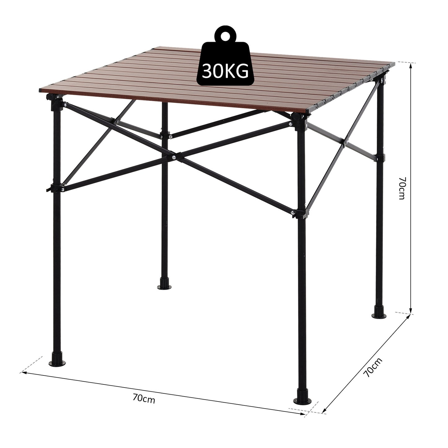 Outsunny Aluminium Folding Picnic Table Portable Camping Table w/ Carrier Bag