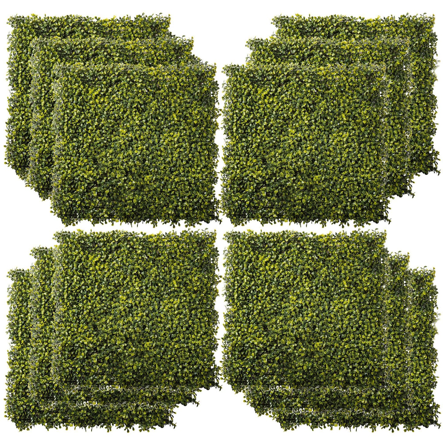 Outsunny 12PCS 20" x 20" Artificial Boxwood Wall Panel Milan Grass Privacy Fence Screen