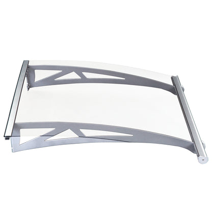 Outsunny Door Awning Canopy Window Rain Shelter Cover Front Back Porch Window Shade Aluminium Bracket 120cm x 90cm