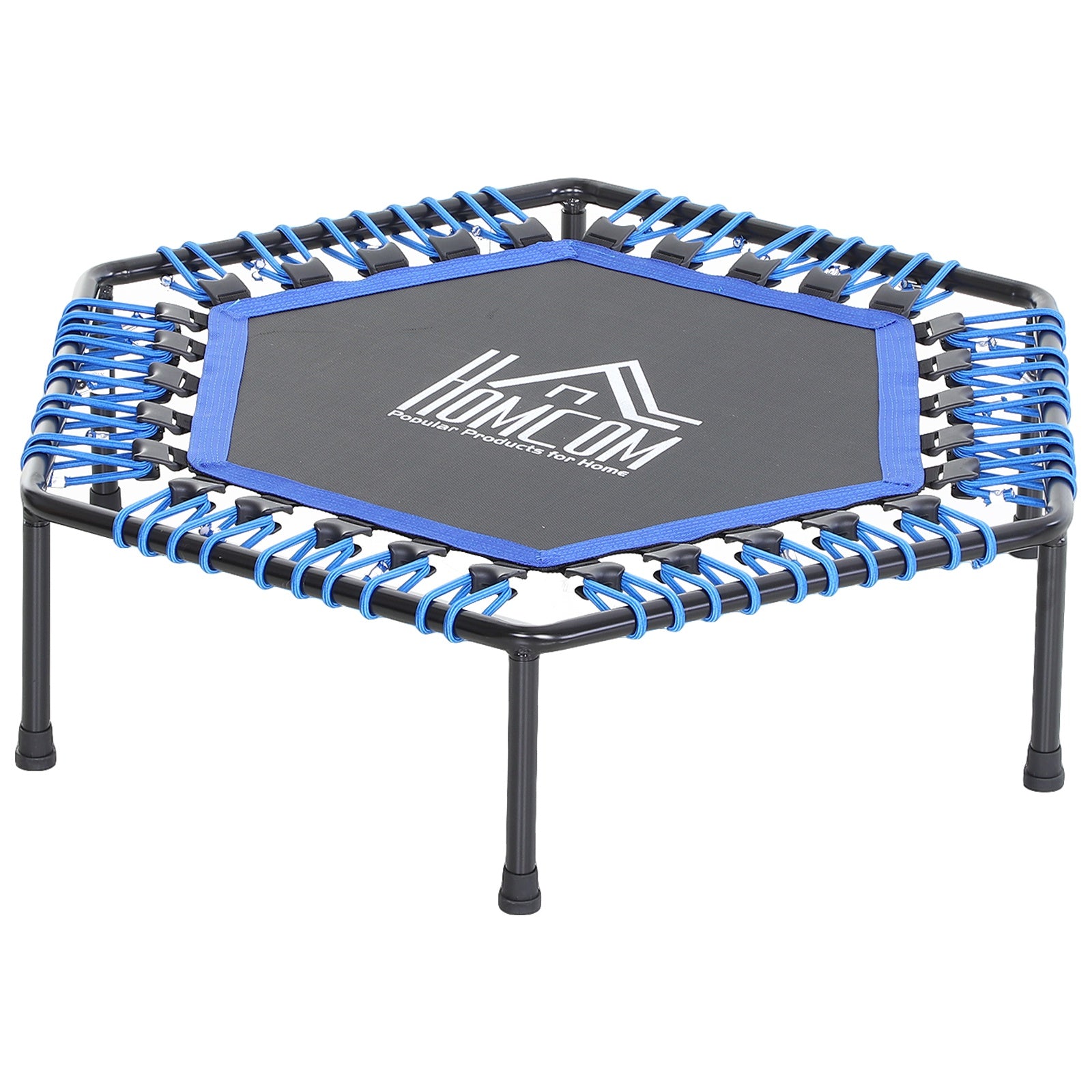 Homcom 40" Mini Hexagon Steel Frame Trampoline with Anti-slip Rubber Pads Blue