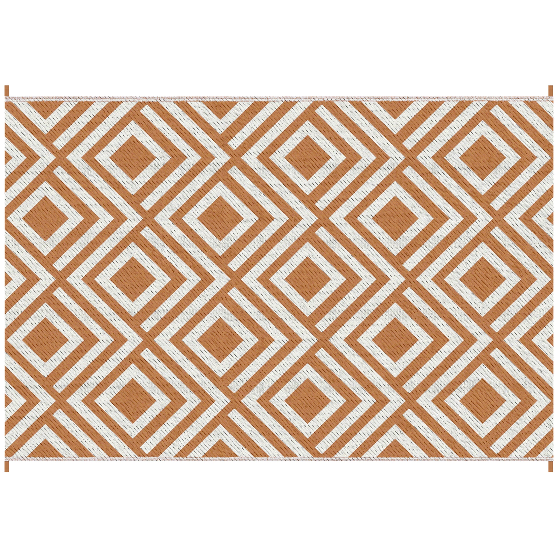 Outsunny Reversible Outdoor Rug with Carry Bag and Ground Stakes