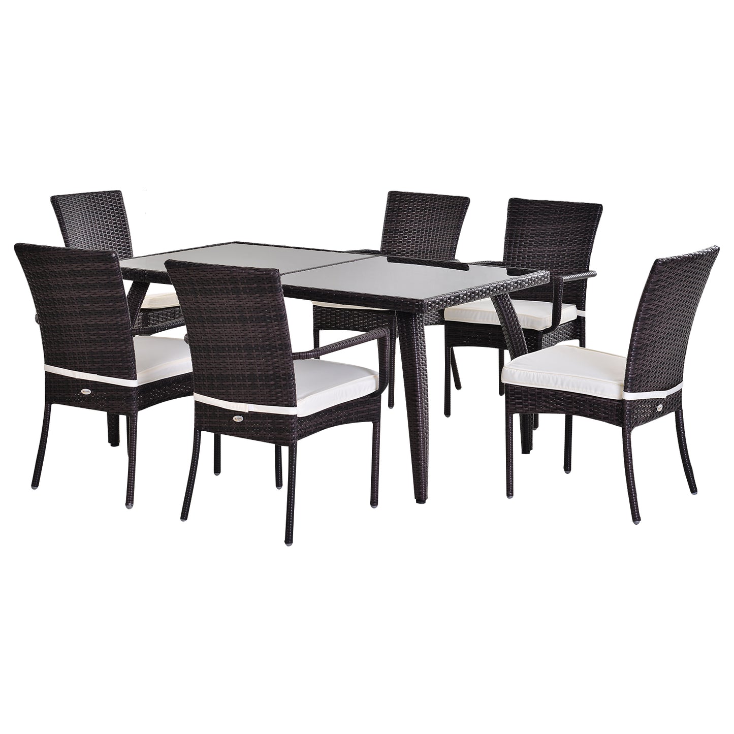 Outsunny 7 Pieces Garden Dining Set