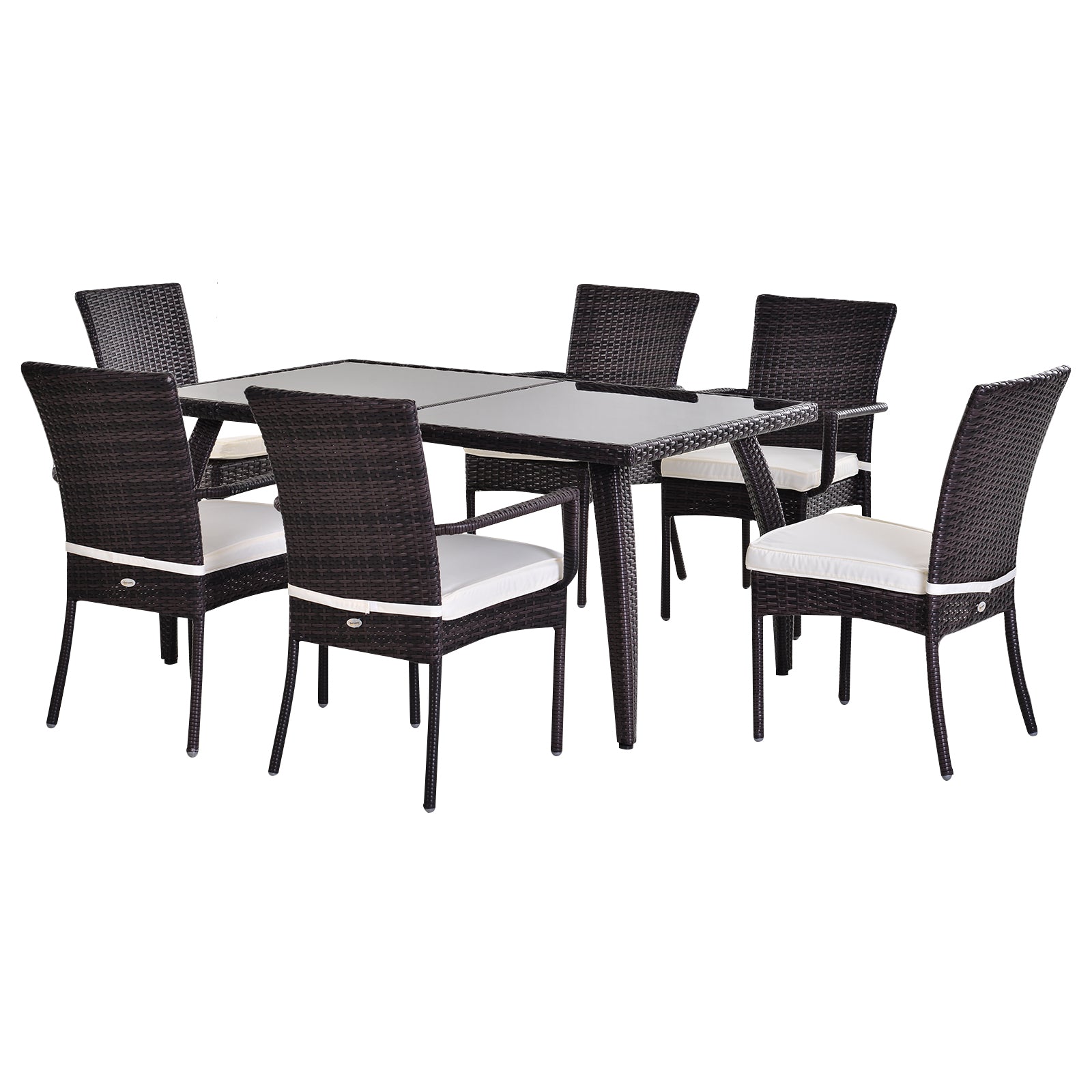 Outsunny 7 Pieces Garden Dining Set