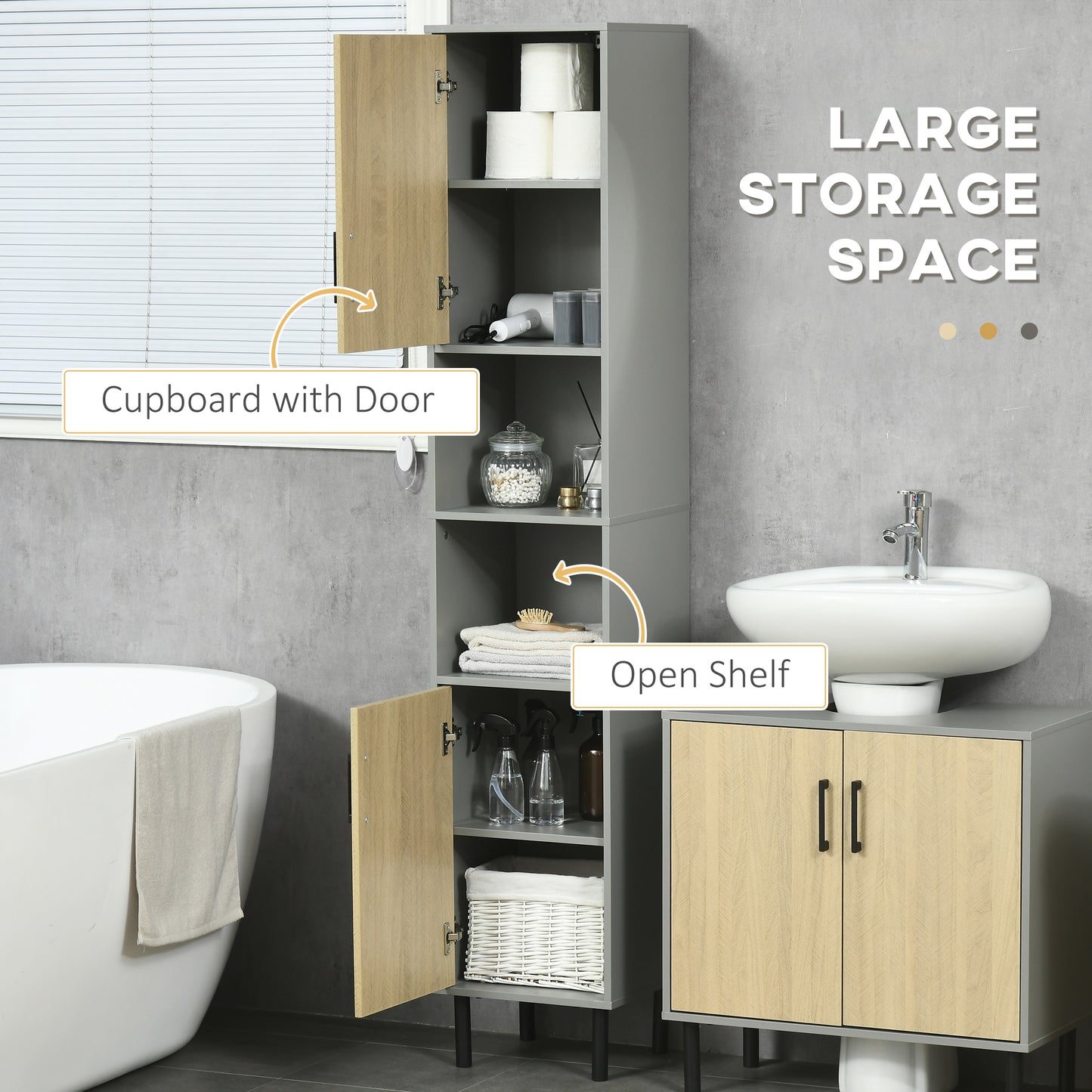 kleankin Freestanding Bathroom Storage