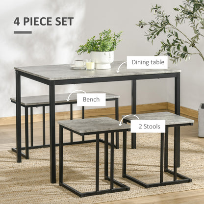 Homcom Dining Table And Chairs Set For 4 People