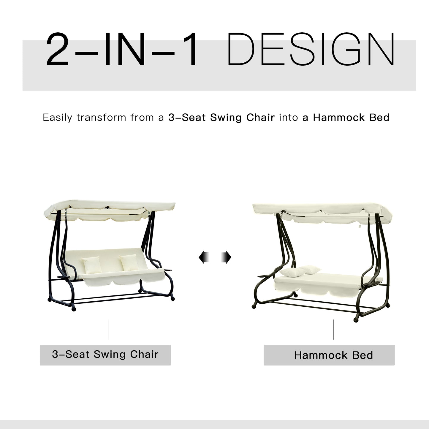 Outsunny 2-in-1 Swing Chair