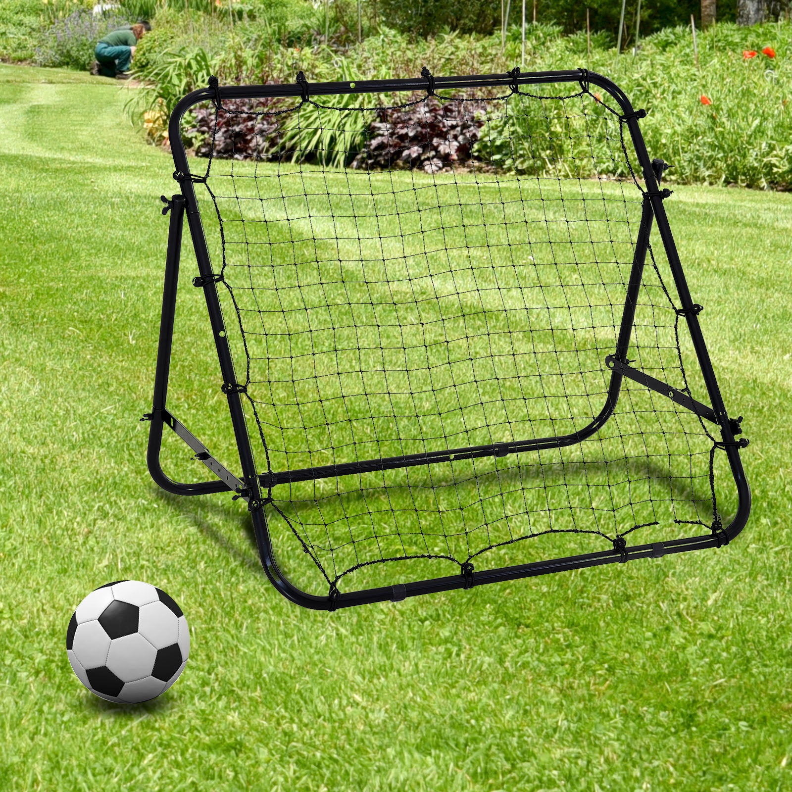 Homcom Adults Football Training Aid Multi-Sports Practice W/PE Mesh Metal Tube