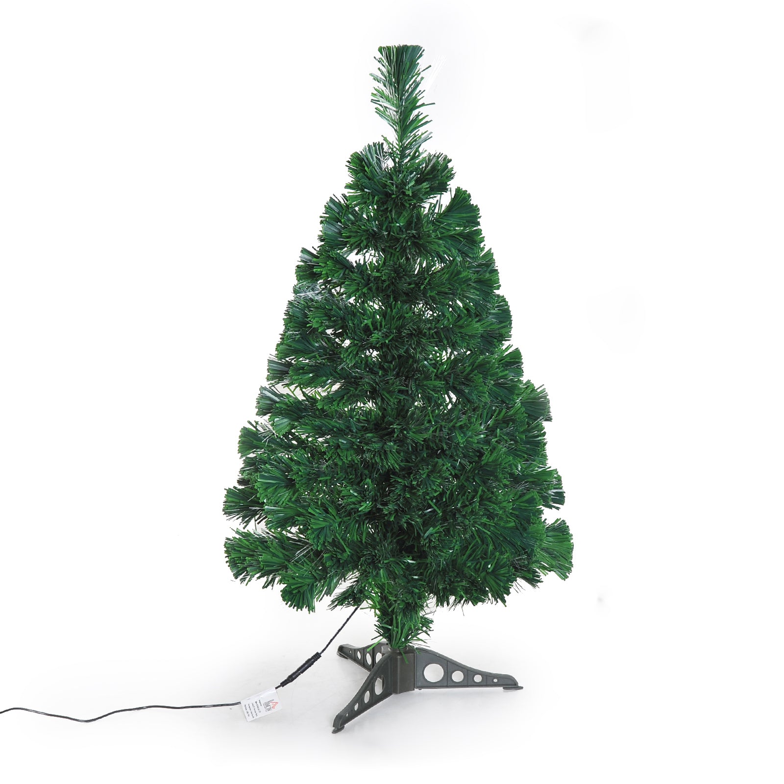 Homcom 2FT Small Pre-Lit Fiber Optic Christmas Tree Artificial Spruce Tree Green