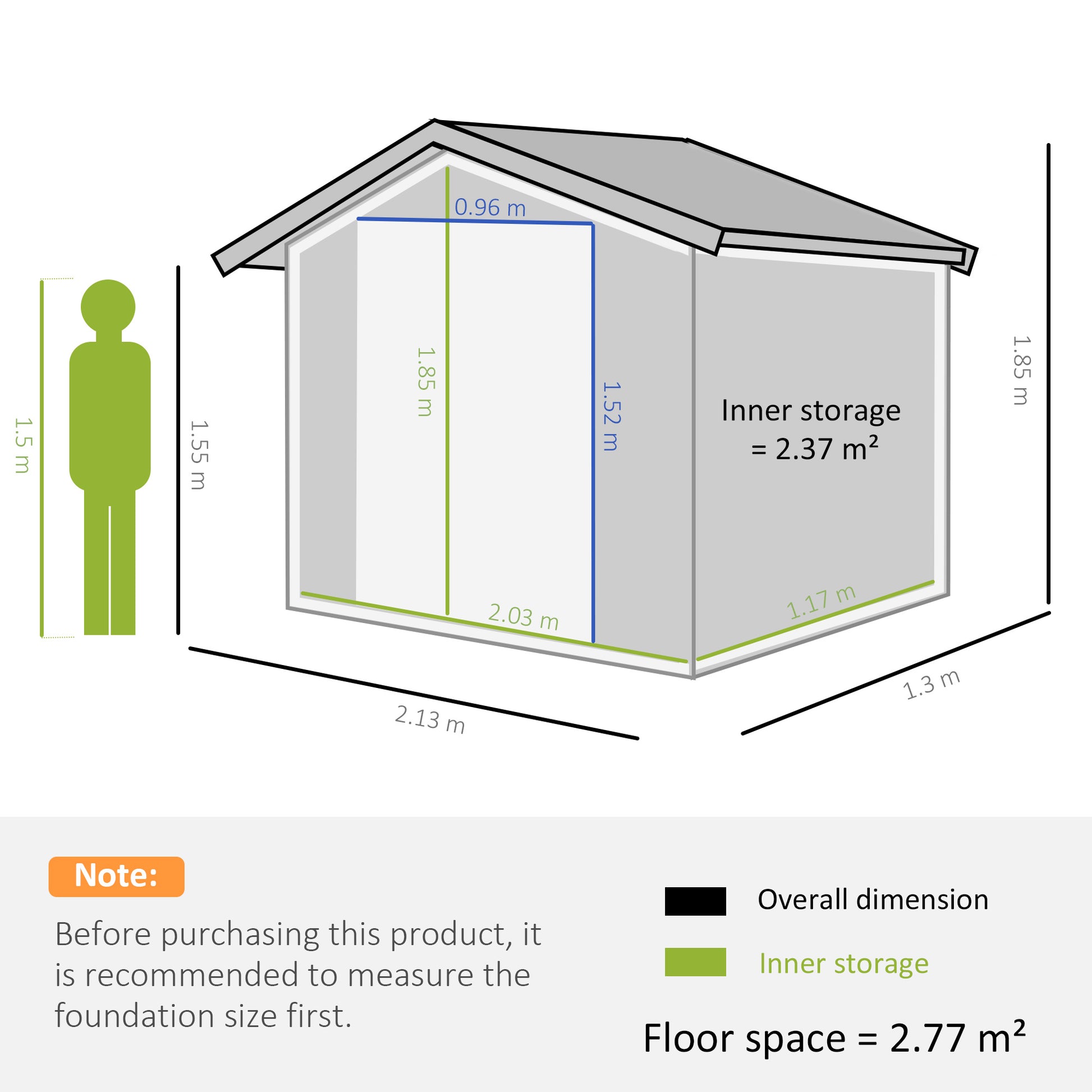 Galvanised 7x 4' Double Door Reverse Apex Garden Store Lockable Steel Dark Grey by Steadfast