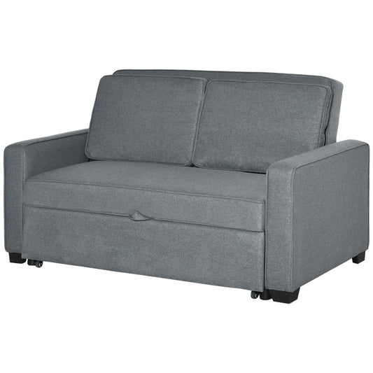 Double Sofa Bed Click Clack Sofa Bed Pull Out Bed with Adjustable Backrest for Living Room and Bedroom Grey-0