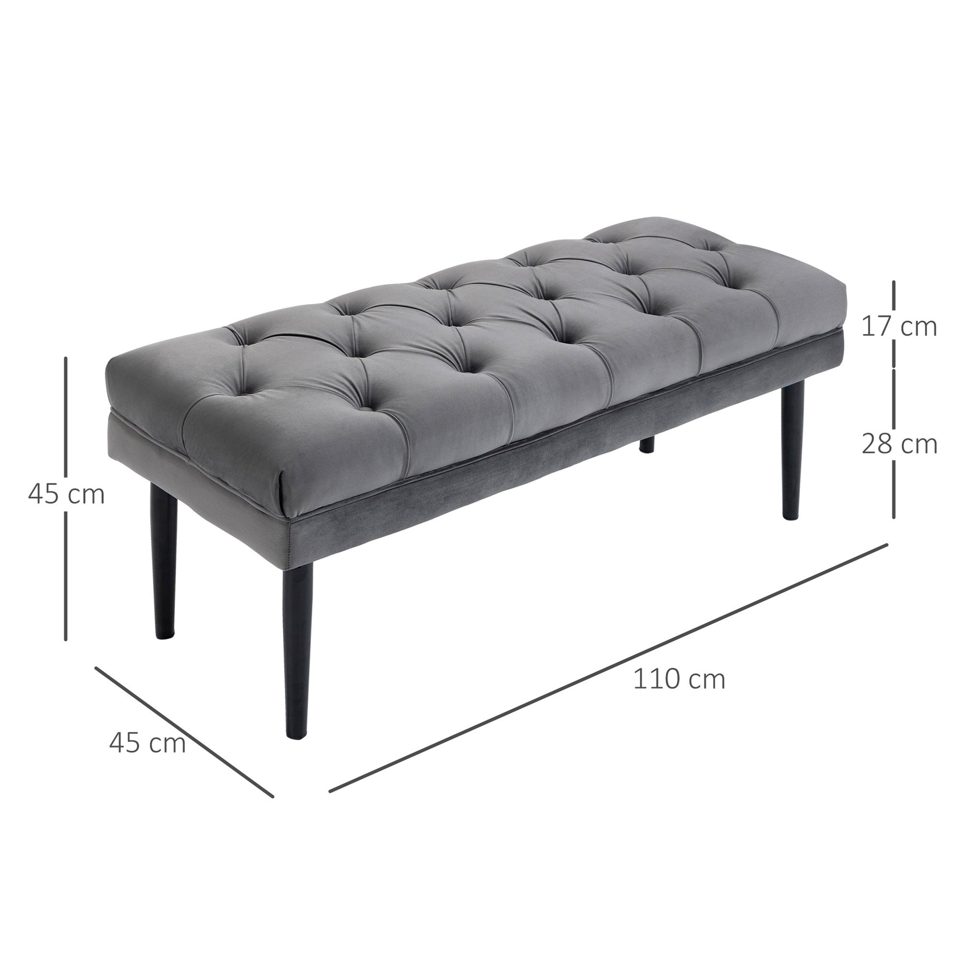 Homcom Velvet Bed End Bench