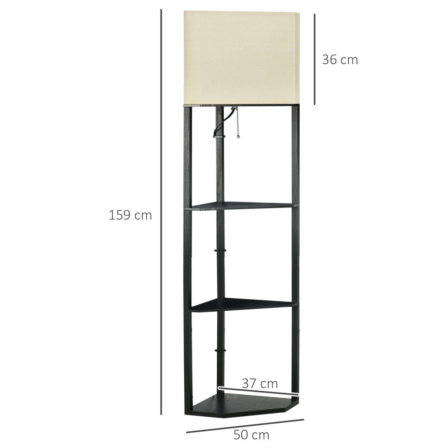 Homcom Corner Floor Lamp with Shelves