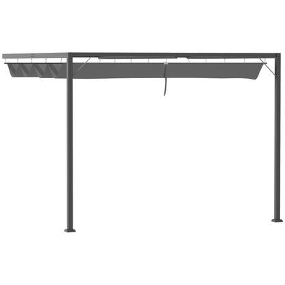 Outsunny 3(m) Outdoor Pergola Retractable Canopy Wall Mounted Gazebo Patio Shelter Sun Shade