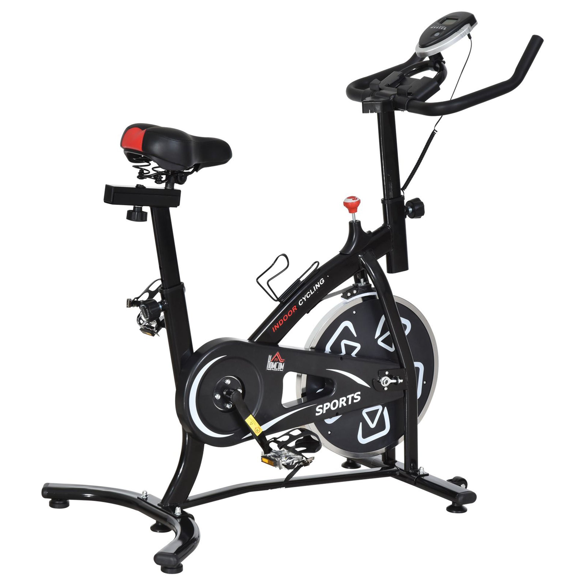 Homcom Steel Stationary Bike 8-Level Belt Driven Exercise Bike w/ LCD Monitor Black