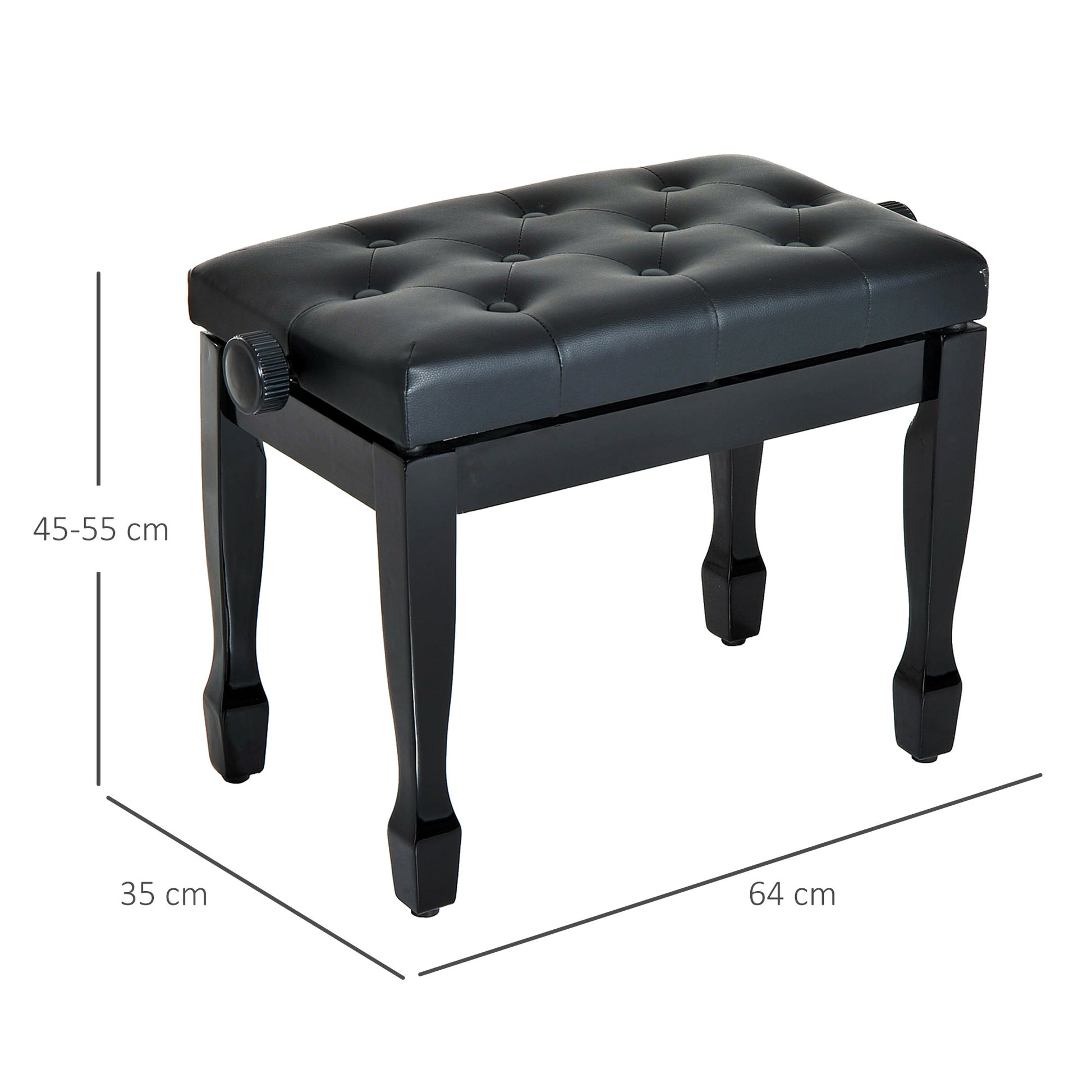 Homcom PU Leather Upholstered Piano Stool