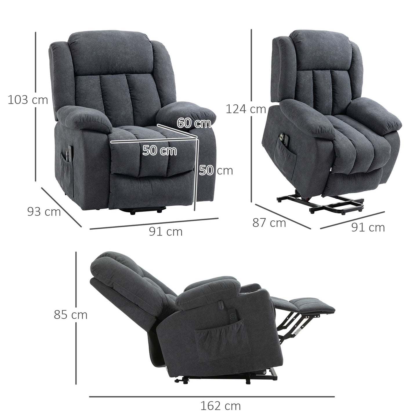 Homcom Oversized Riser and Recliner Chairs for the Elderly