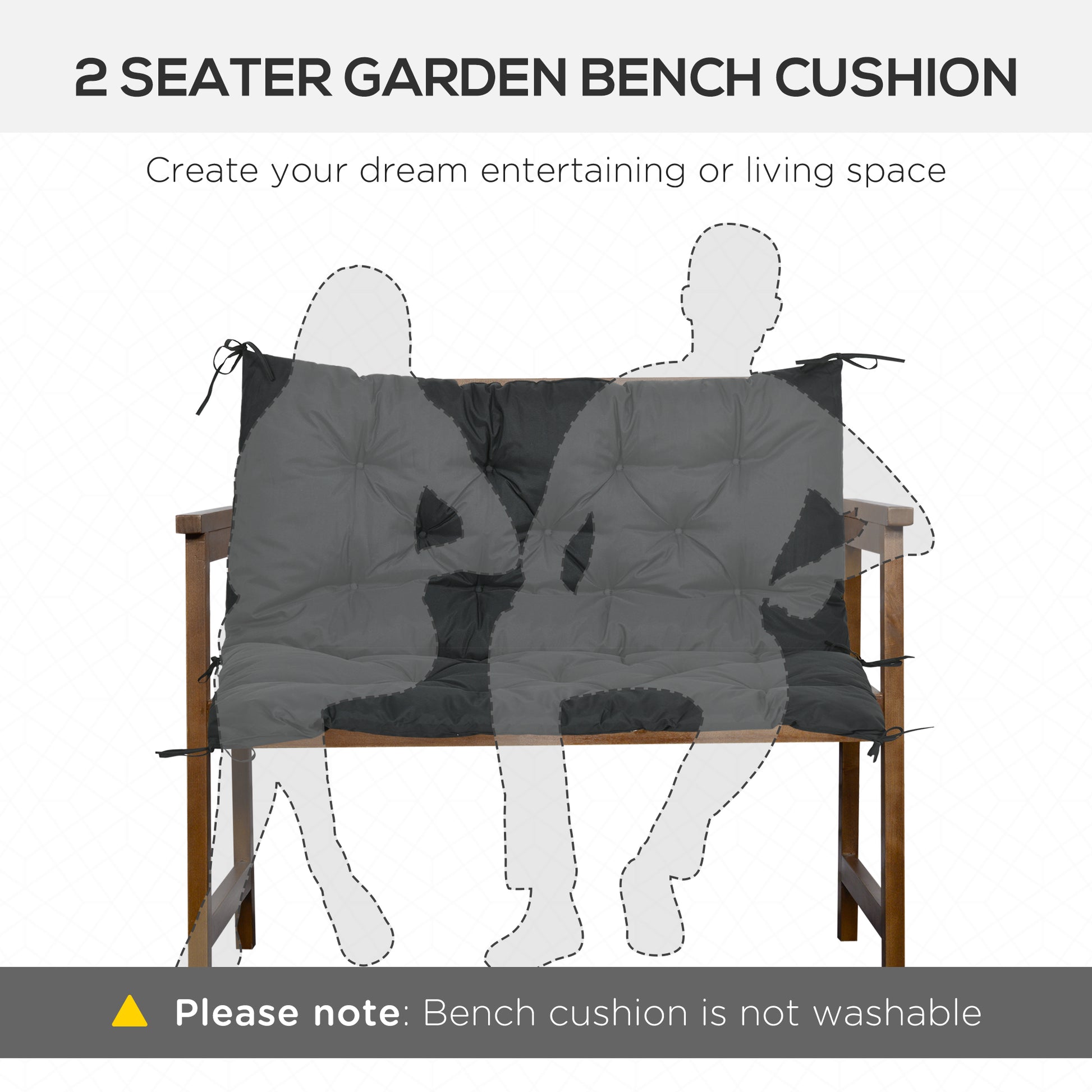 Outsunny 2 Seater Bench Cushion