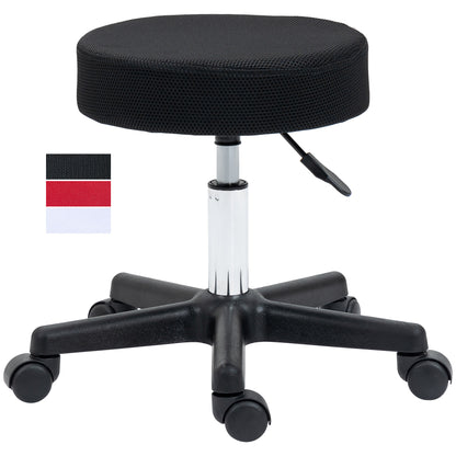 Homcom Hydraulic Swivel Salon Spa Stool Height Adjustable Facial Massage Tattoo with 3 Changeable Seat Covers