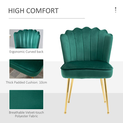 Homcom Velvet-Feel Shell Luxe Accent Chair