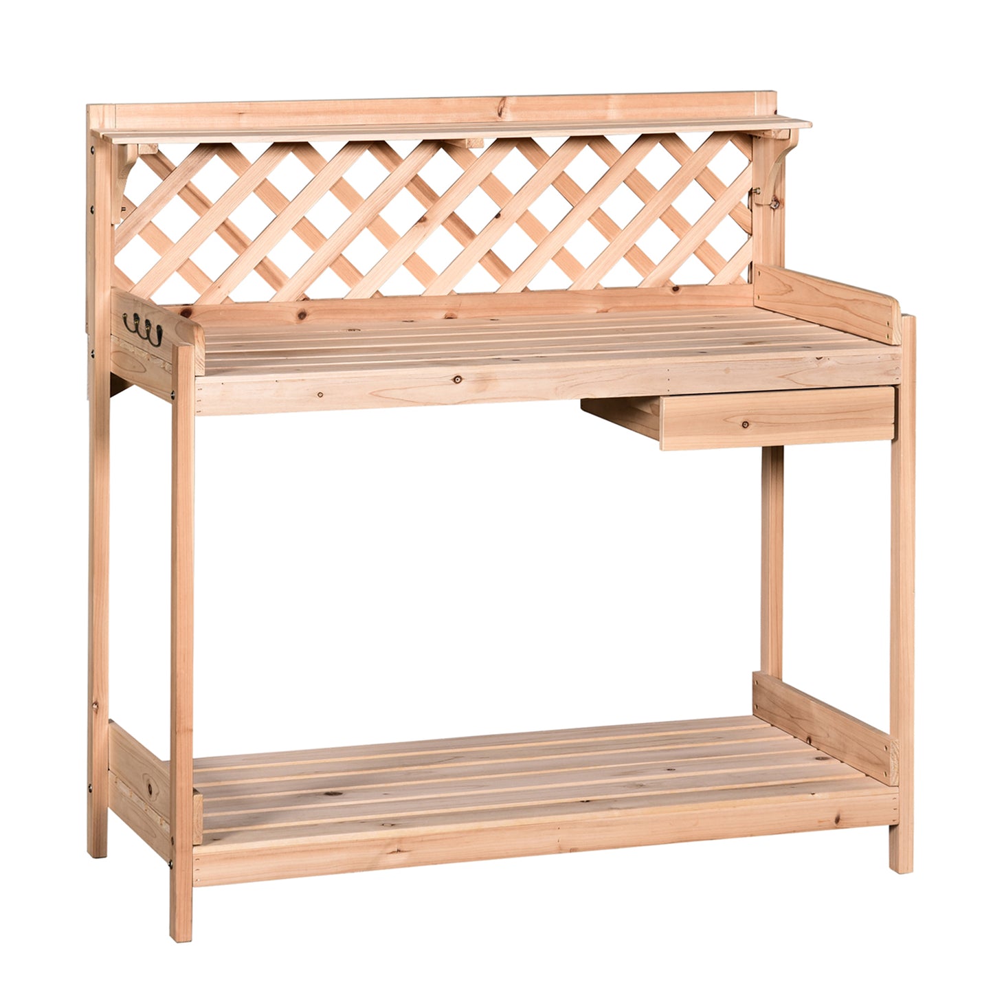 Outsunny Fir Wood Outdoor Garden Potting Table w/ Drawer