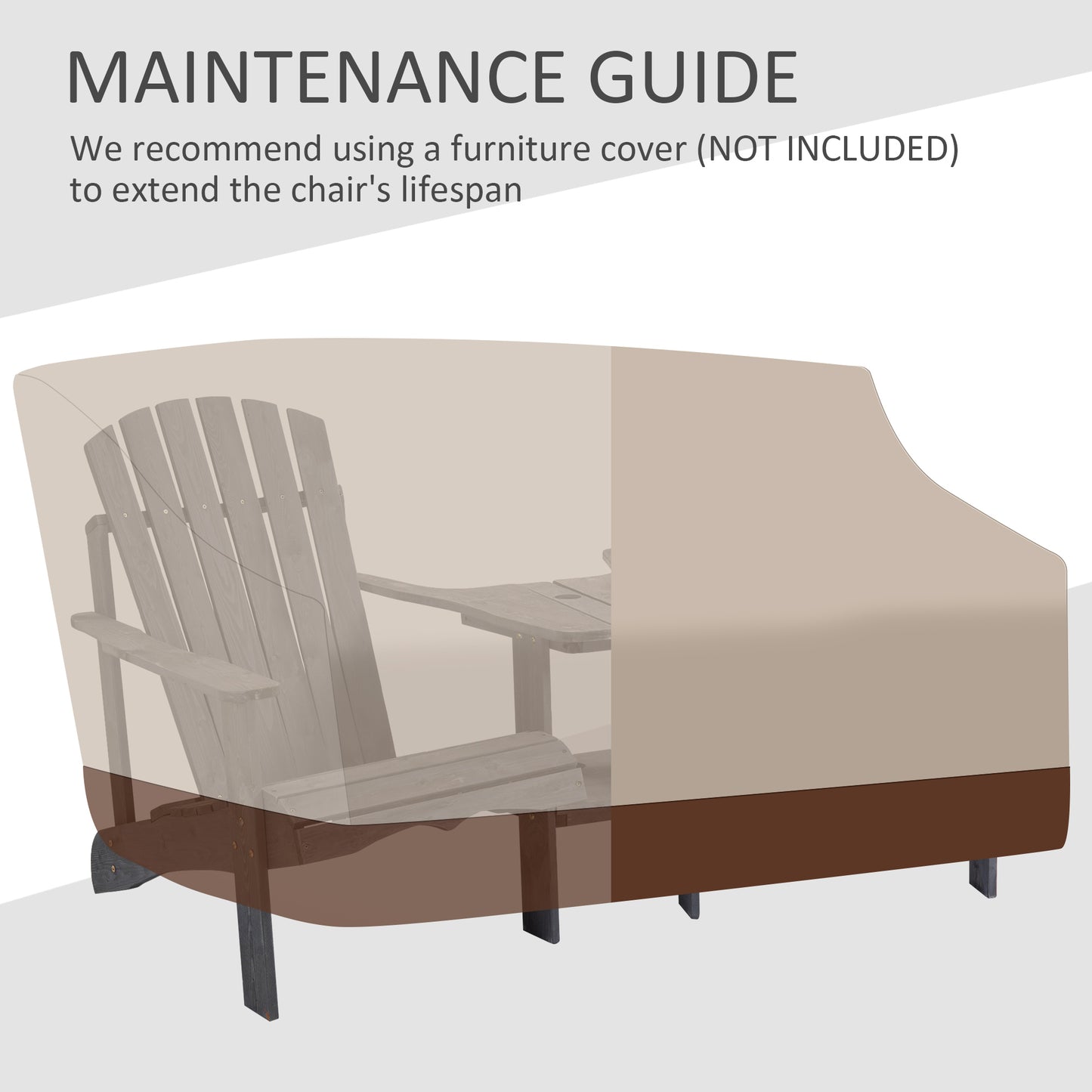 Outsunny Wooden Outdoor Double Adirondack Chairs Loveseat w/ Center Table and Umbrella Hole