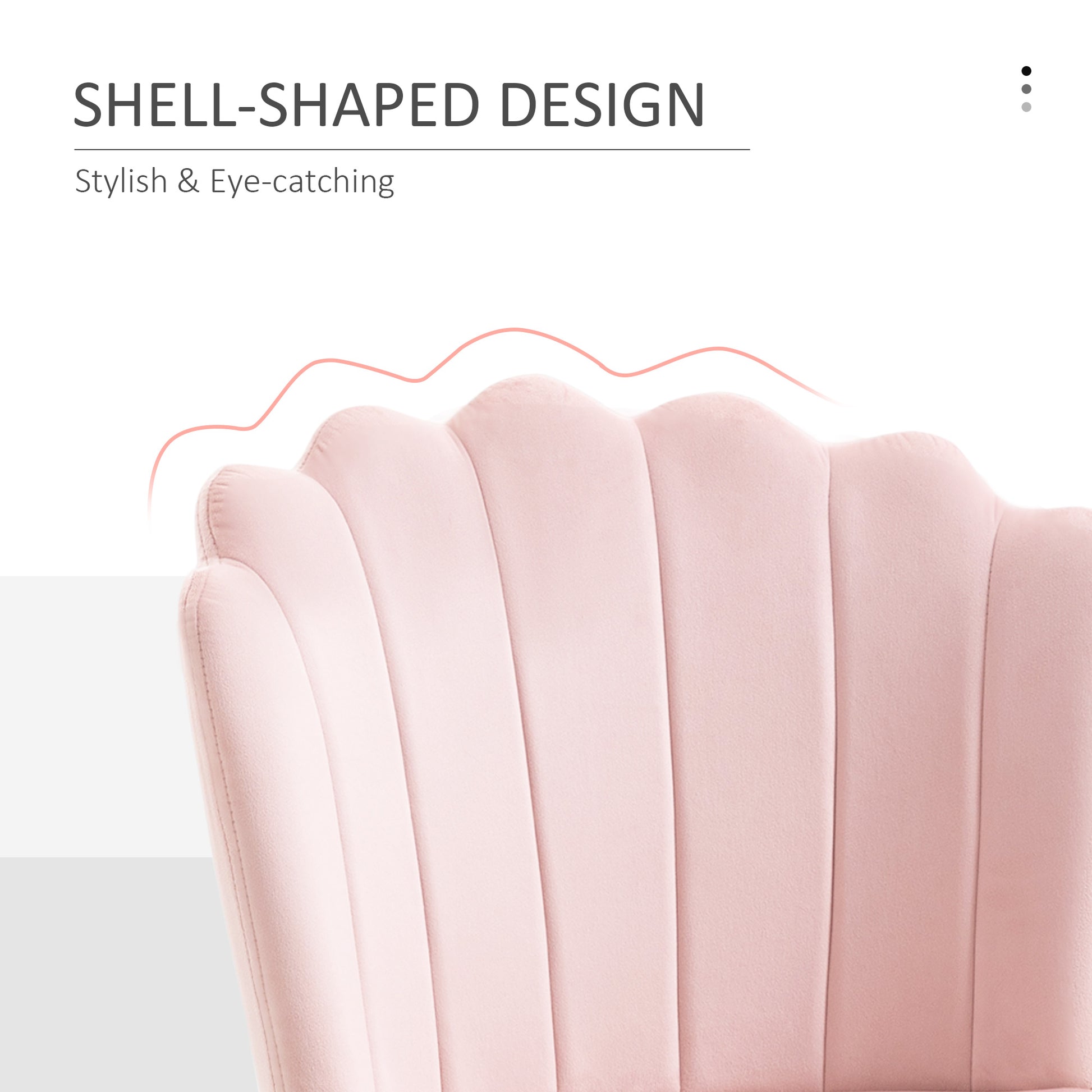 Homcom Velvet-Feel Shell Luxe Accent Chair