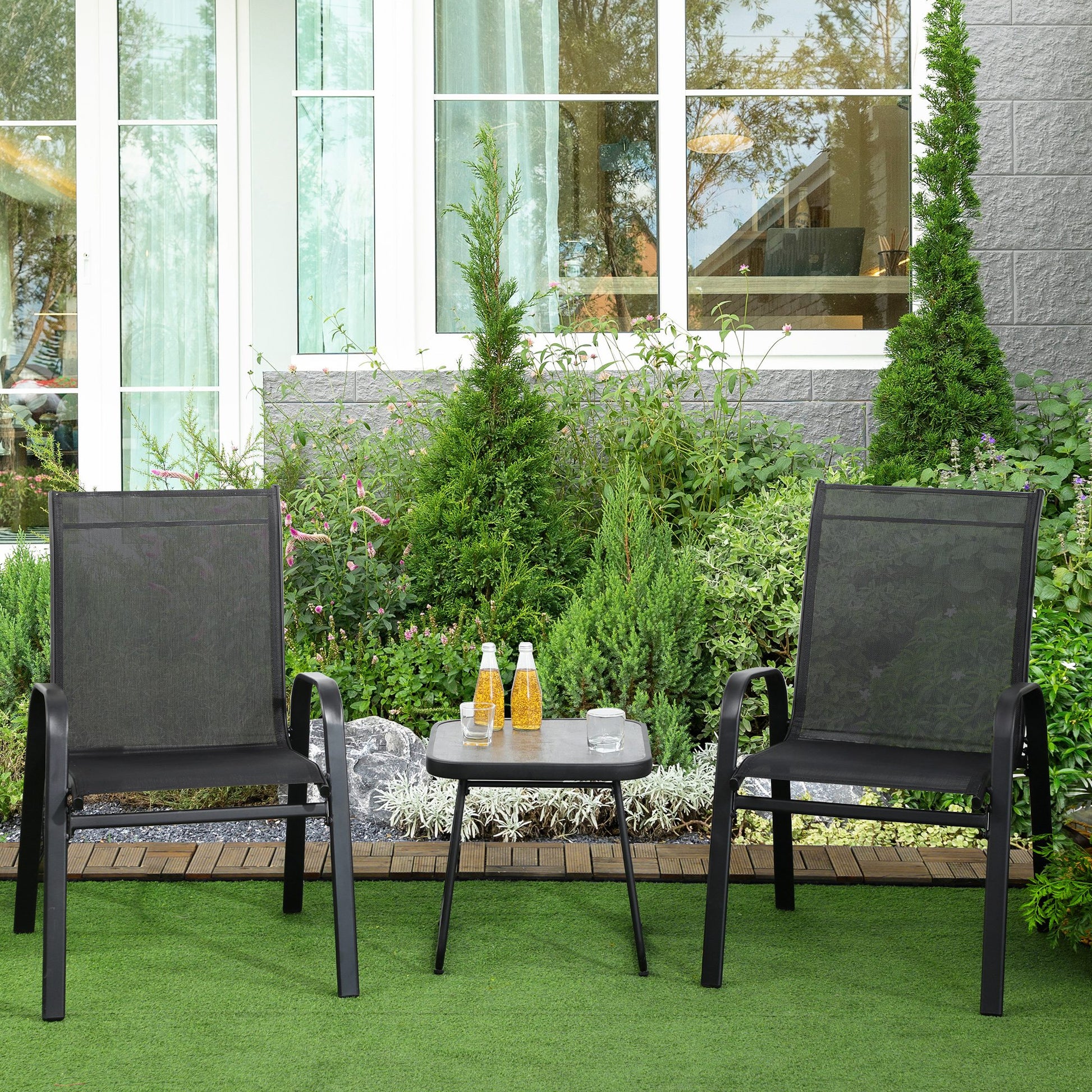 Outsunny 3 Pieces Outdoot Bistro Set