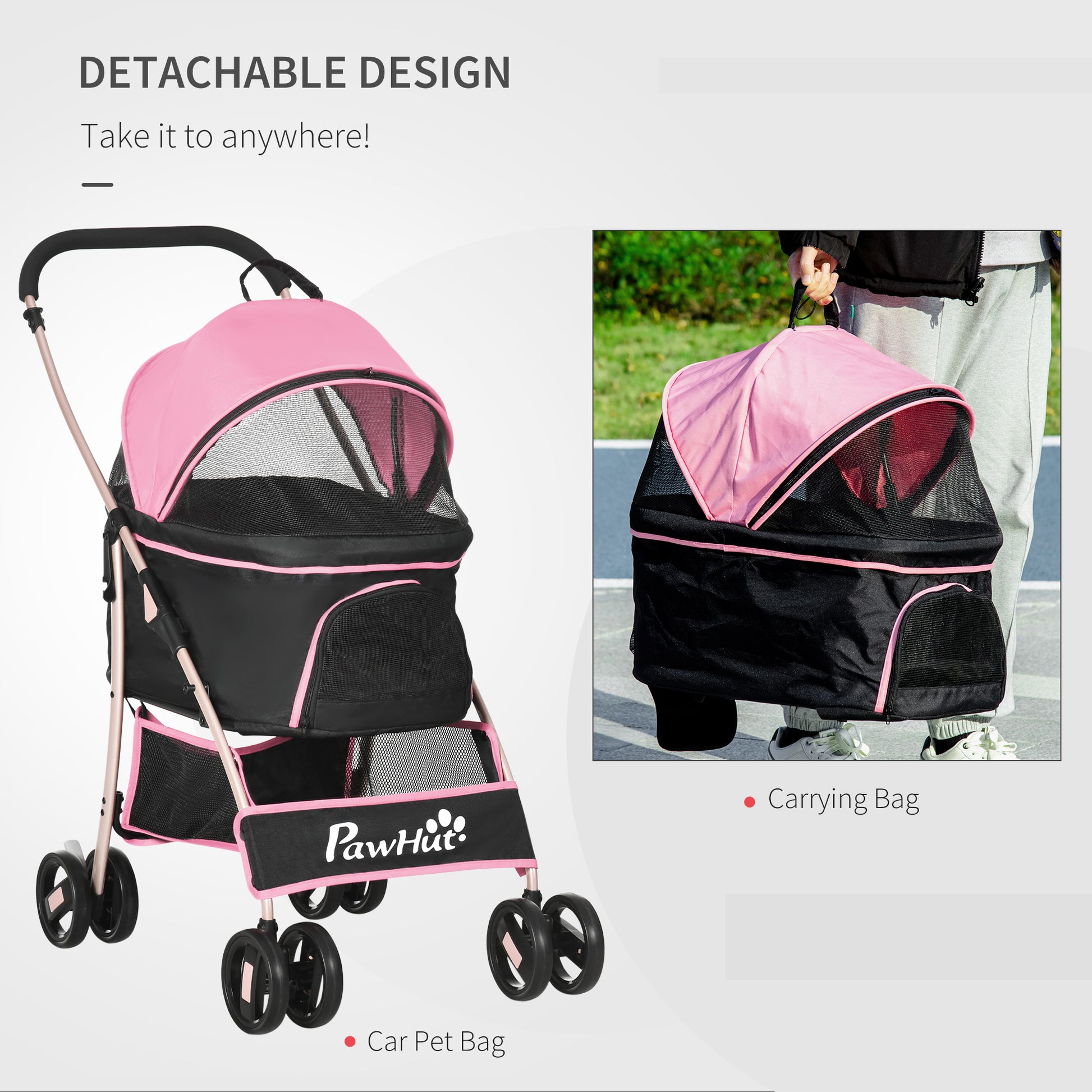 PawHut Detachable Pet Stroller