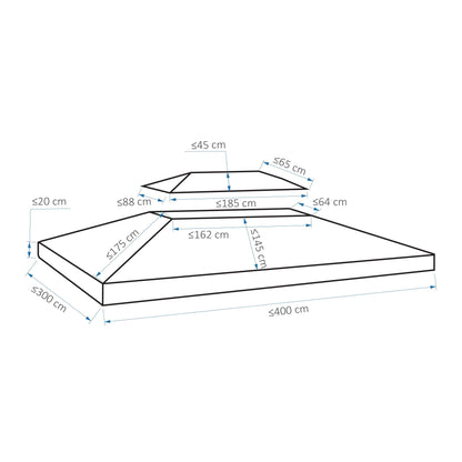 Outsunny 3x4m Gazebo Canopy Replacement Cover