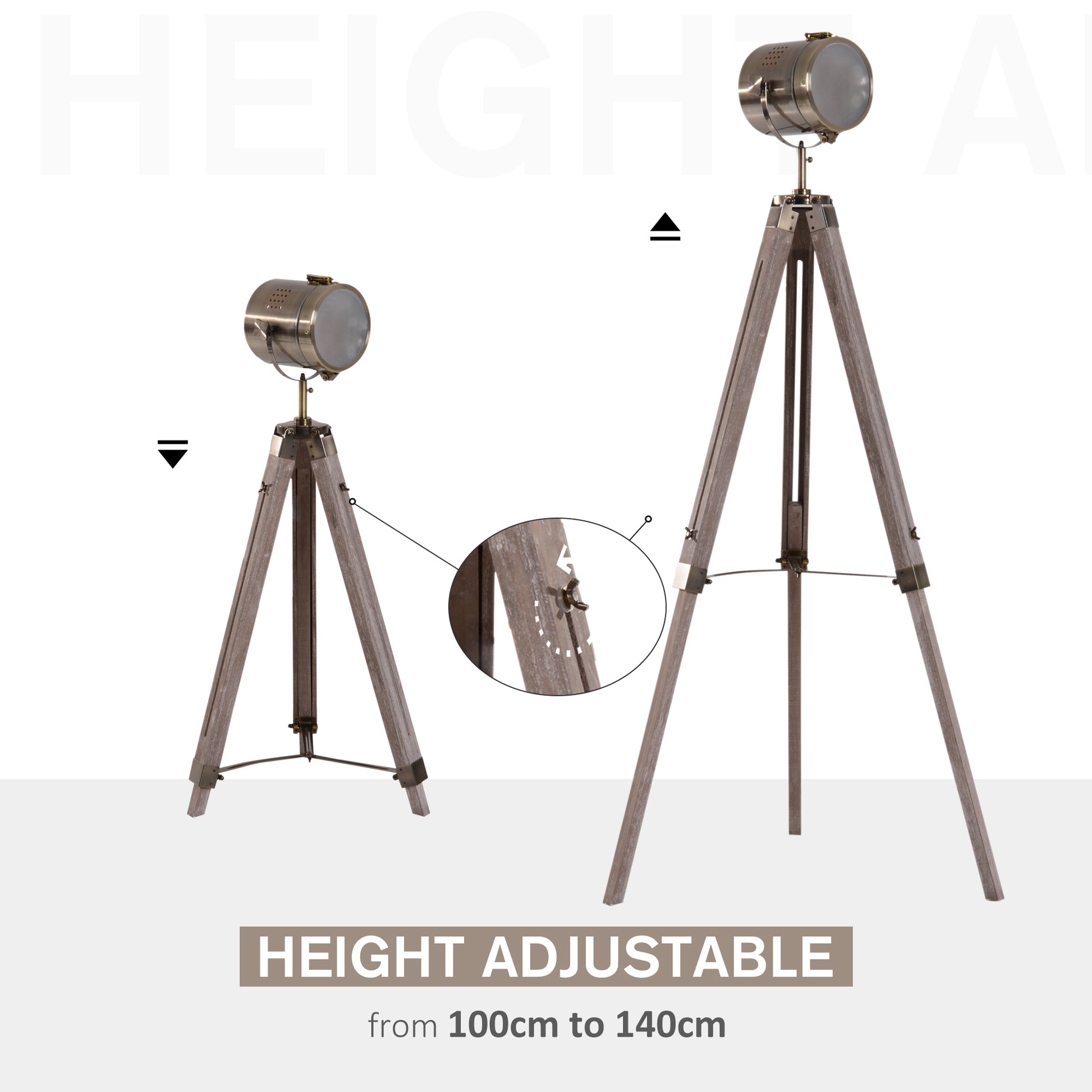 Homcom Vintage Tripod Floor Lamp