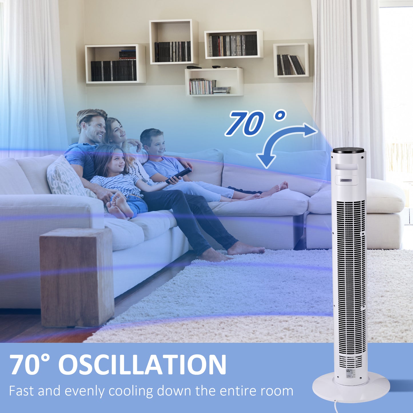 Homcom 38'' Freestanding Tower Fan